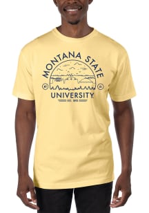 Uscape Montana State Bobcats Yellow Garment Dyed Short Sleeve T Shirt