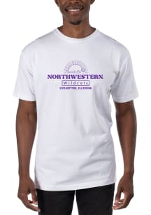 Uscape Northwestern Wildcats White Garment Dyed Short Sleeve T Shirt