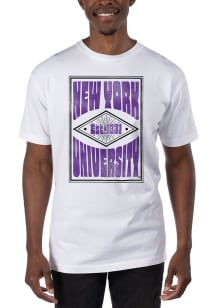 Uscape NYU Violets White Garment Dyed Short Sleeve T Shirt