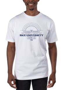 Uscape Rice Owls White Garment Dyed Short Sleeve T Shirt