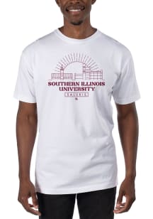 Uscape Southern Illinois Salukis White Garment Dyed Short Sleeve T Shirt