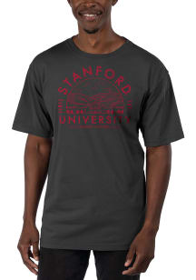 Uscape Stanford Cardinal Black Garment Dyed Short Sleeve T Shirt