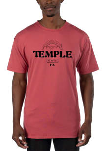 Uscape Temple Owls Red Garment Dyed Short Sleeve T Shirt