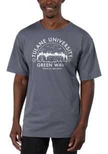 Uscape Tulane Green Wave Blue Garment Dyed Short Sleeve T Shirt