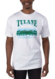 Uscape Tulane Green Wave White Garment Dyed Short Sleeve T Shirt