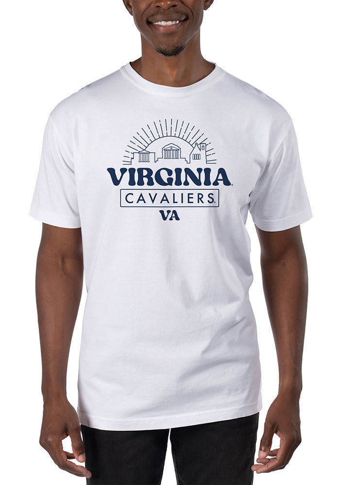 Virginia Cavaliers White Garment Dyed Short Sleeve T Shirt