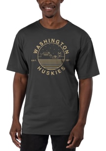 Uscape Washington Huskies Black Garment Dyed Short Sleeve T Shirt