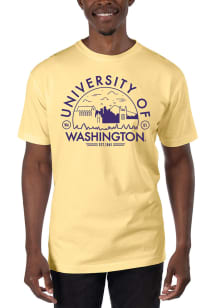 Uscape Washington Huskies Yellow Garment Dyed Short Sleeve T Shirt