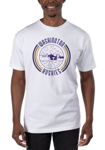 Uscape Washington Huskies White Garment Dyed Short Sleeve T Shirt