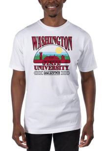 Uscape Washington State Cougars White Garment Dyed Short Sleeve T Shirt
