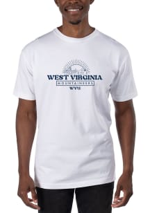 Uscape West Virginia Mountaineers White Garment Dyed Short Sleeve T Shirt