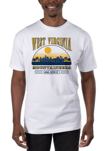 Uscape West Virginia Mountaineers White Garment Dyed Short Sleeve T Shirt