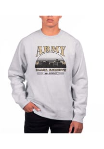 Uscape Army Black Knights Mens Grey Heather Heavyweight Long Sleeve Crew Sweatshirt