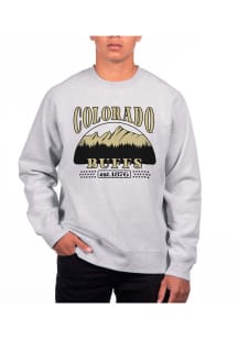 Uscape Colorado Buffaloes Mens Grey Heather Heavyweight Long Sleeve Crew Sweatshirt