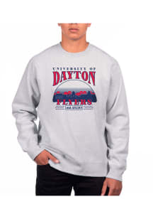 Uscape Dayton Flyers Mens Grey Heather Heavyweight Long Sleeve Crew Sweatshirt