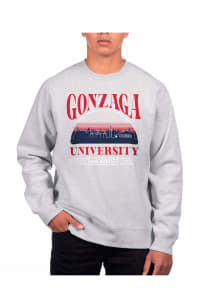 Uscape Gonzaga Bulldogs Mens Grey Heather Heavyweight Long Sleeve Crew Sweatshirt