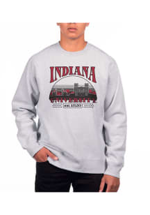 Uscape Indiana Hoosiers Mens Grey Heather Heavyweight Long Sleeve Crew Sweatshirt