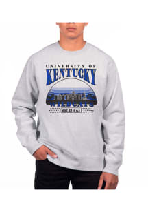 Uscape Kentucky Wildcats Mens Grey Heather Heavyweight Long Sleeve Crew Sweatshirt
