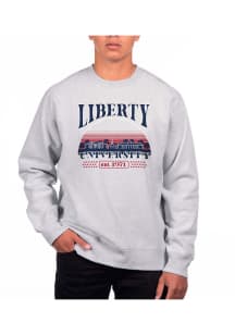 Uscape Liberty Flames Mens Grey Heather Heavyweight Long Sleeve Crew Sweatshirt