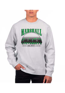 Uscape Marshall Thundering Herd Mens Grey Heather Heavyweight Long Sleeve Crew Sweatshirt