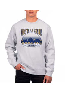 Uscape Montana State Bobcats Mens Grey Heather Heavyweight Long Sleeve Crew Sweatshirt