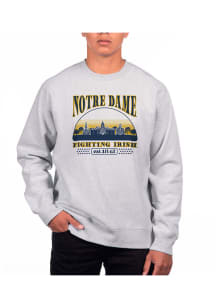Uscape Notre Dame Fighting Irish Mens Grey Heather Heavyweight Long Sleeve Crew Sweatshirt