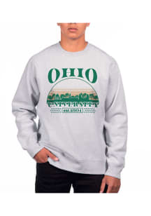 Uscape Ohio Bobcats Mens Grey Heather Heavyweight Long Sleeve Crew Sweatshirt