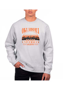Uscape Oklahoma State Cowboys Mens Grey Heather Heavyweight Long Sleeve Crew Sweatshirt