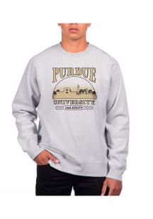 Uscape Purdue Boilermakers Mens Grey Heather Heavyweight Long Sleeve Crew Sweatshirt