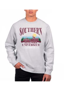 Uscape Southern Illinois Salukis Mens Grey Heather Heavyweight Long Sleeve Crew Sweatshirt