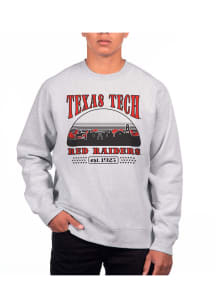 Uscape Texas Tech Red Raiders Mens Grey Heather Heavyweight Long Sleeve Crew Sweatshirt