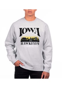 Uscape Iowa Hawkeyes Mens Grey Heather Heavyweight Long Sleeve Crew Sweatshirt
