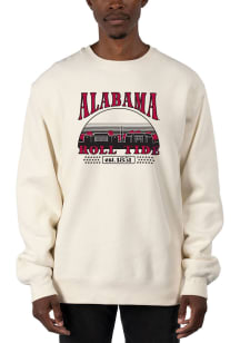 Uscape Alabama Crimson Tide Mens White Heavyweight Long Sleeve Crew Sweatshirt