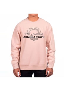 Uscape Arizona State Sun Devils Mens Pink Heavyweight Long Sleeve Crew Sweatshirt