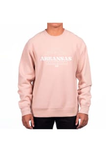 Uscape Arkansas Razorbacks Mens Pink Heavyweight Long Sleeve Crew Sweatshirt