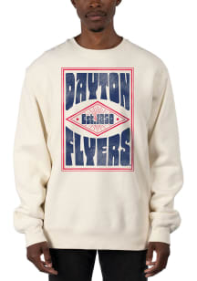Uscape Dayton Flyers Mens White Heavyweight Long Sleeve Crew Sweatshirt