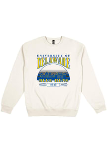 Uscape Delaware Fightin' Blue Hens Mens White Heavyweight Long Sleeve Crew Sweatshirt