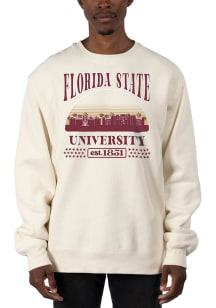 Uscape Florida State Seminoles Mens White Heavyweight Long Sleeve Crew Sweatshirt