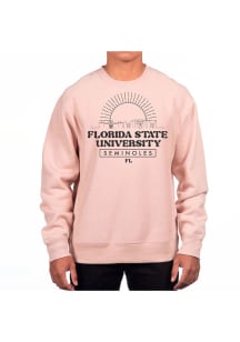 Uscape Florida State Seminoles Mens Pink Heavyweight Long Sleeve Crew Sweatshirt