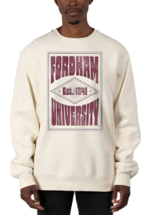 Uscape Fordham Rams Mens White Heavyweight Long Sleeve Crew Sweatshirt