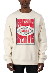 Uscape Fresno State Bulldogs Mens White Heavyweight Long Sleeve Crew Sweatshirt