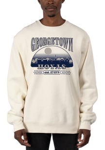 Uscape Georgetown Hoyas Mens White Heavyweight Long Sleeve Crew Sweatshirt