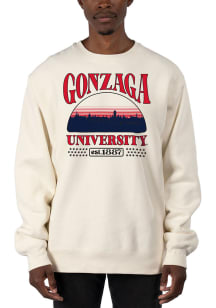 Uscape Gonzaga Bulldogs Mens White Heavyweight Long Sleeve Crew Sweatshirt