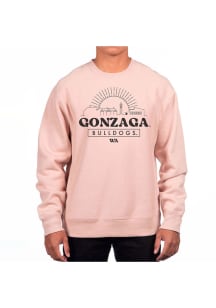 Uscape Gonzaga Bulldogs Mens Pink Heavyweight Long Sleeve Crew Sweatshirt