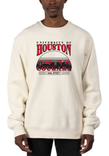 Uscape Houston Cougars Mens White Heavyweight Long Sleeve Crew Sweatshirt