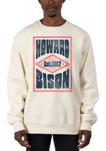Uscape Howard Bison Mens White Heavyweight Long Sleeve Crew Sweatshirt