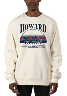 Uscape Howard Bison Mens White Heavyweight Long Sleeve Crew Sweatshirt