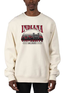 Uscape Indiana Hoosiers Mens White Heavyweight Long Sleeve Crew Sweatshirt