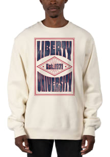 Uscape Liberty Flames Mens White Heavyweight Long Sleeve Crew Sweatshirt
