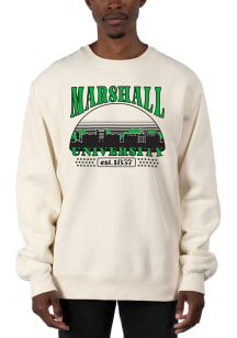 Uscape Marshall Thundering Herd Mens White Stars Heavyweight Long Sleeve Crew Sweatshirt